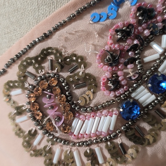 โจ Boho Embellished Sheer Tunic Top โ Delicate Embroidery & Rhinestones โจ - Picture 3 of 8